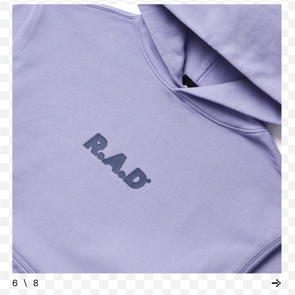 R.A.D CREW HOODED SWEAT in BABY LAV - Picture 6 of 7